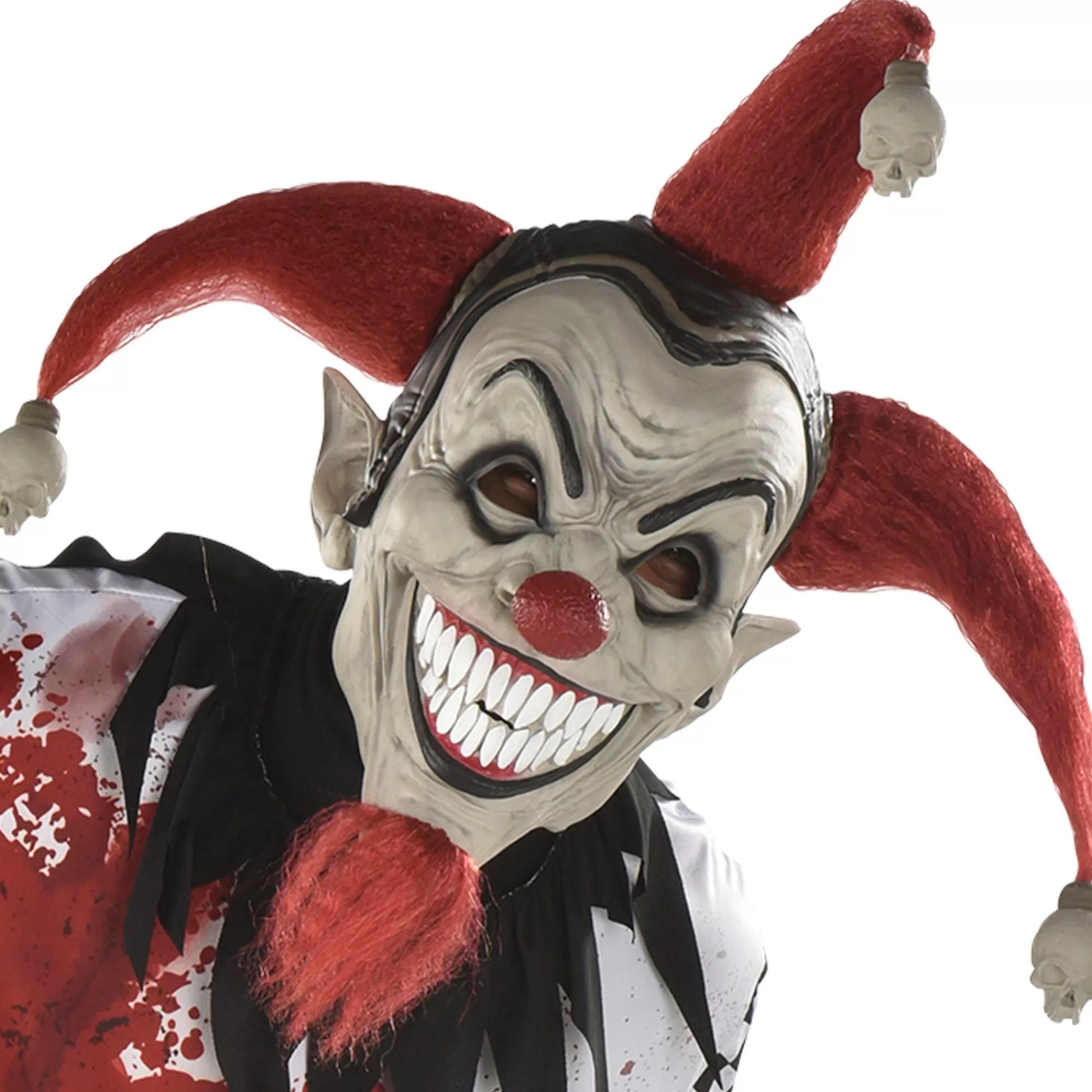 Party City Scary-Adult Evil Jester Latex Mask With Mini Skulls - Twisted Circus
