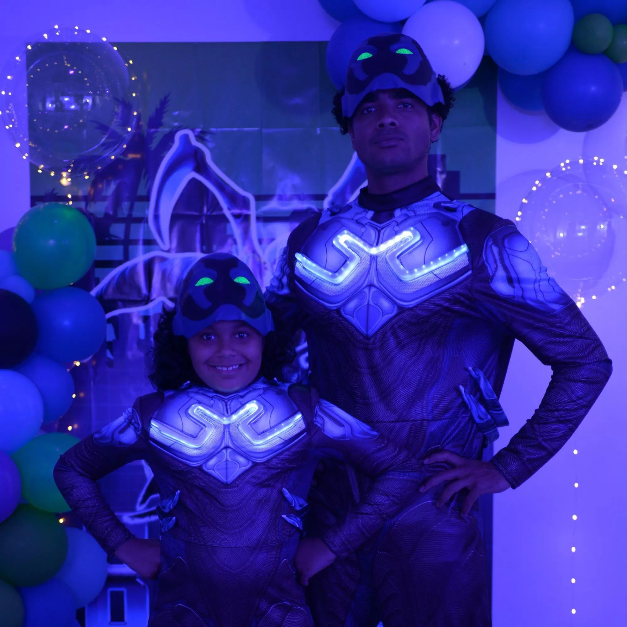 Party City Plus Size Costumes | Adult Light-Up Blue Beetle Plus Size Costume - Blue Beetle Movie