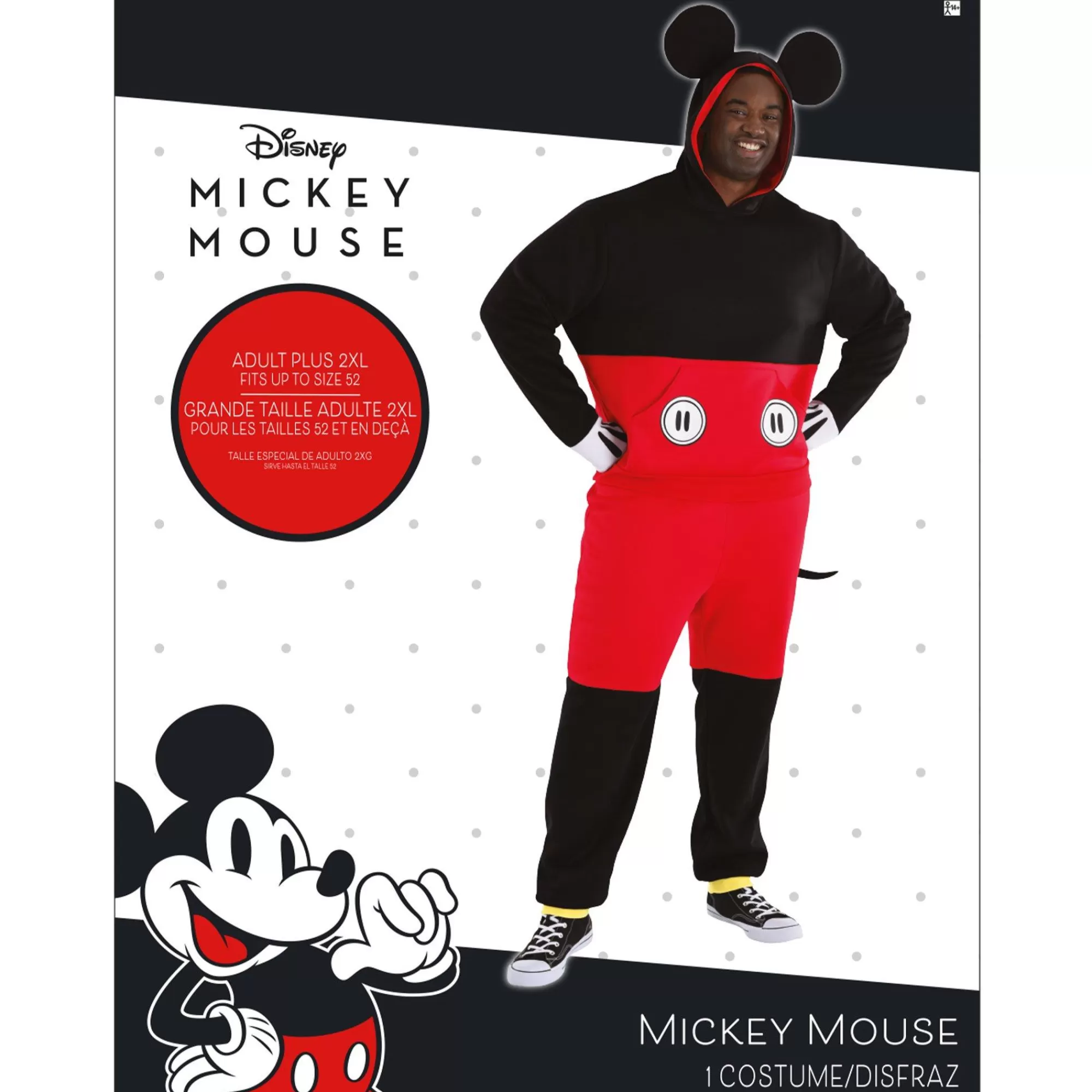 Party City Plus Size Costumes-Adult Mickey Mouse Plus Size Sweatsuit Costume - Disney