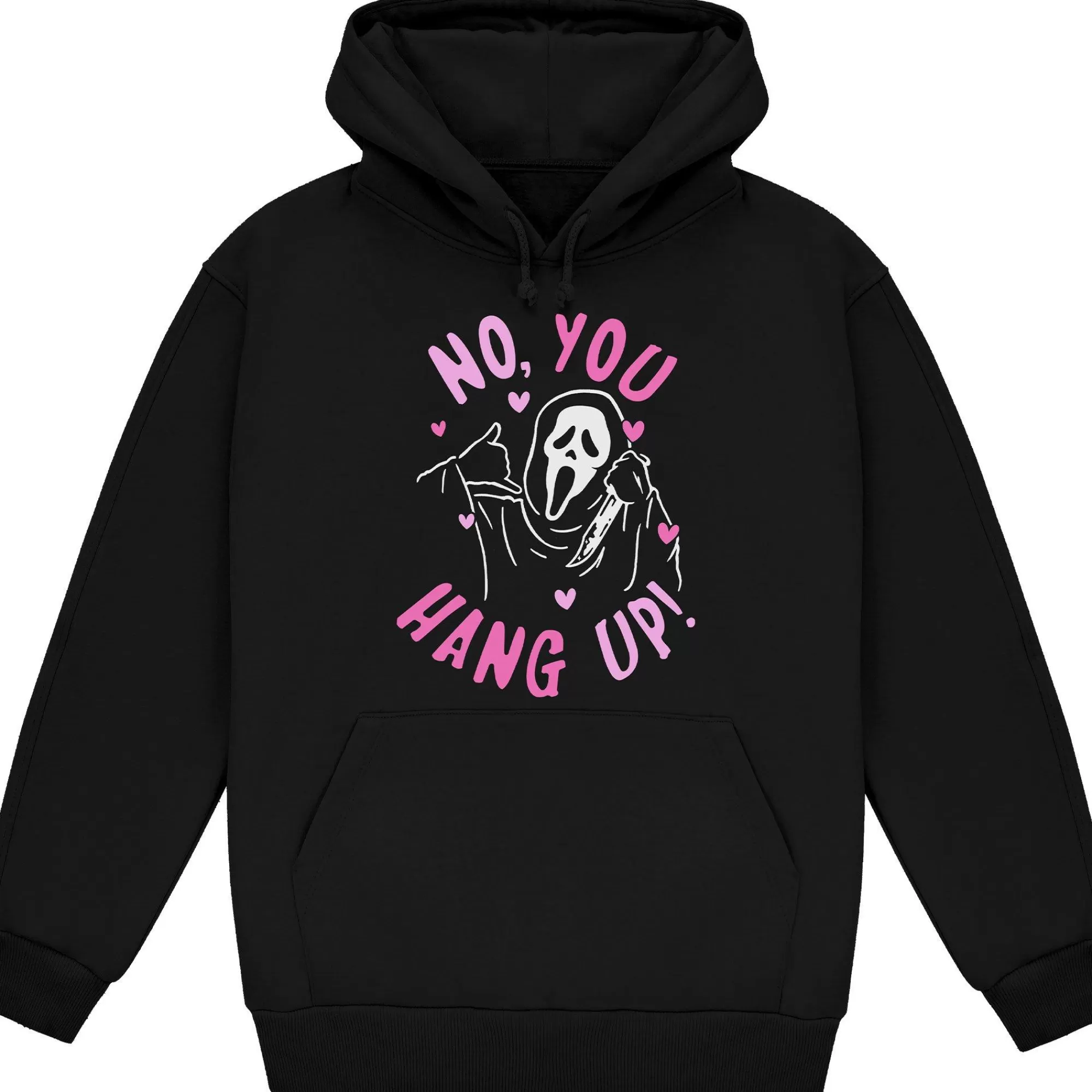 Party City Scary-Adult No, You Hang Up Ghostface Black Cotton & Polyester Hoodie - Scream
