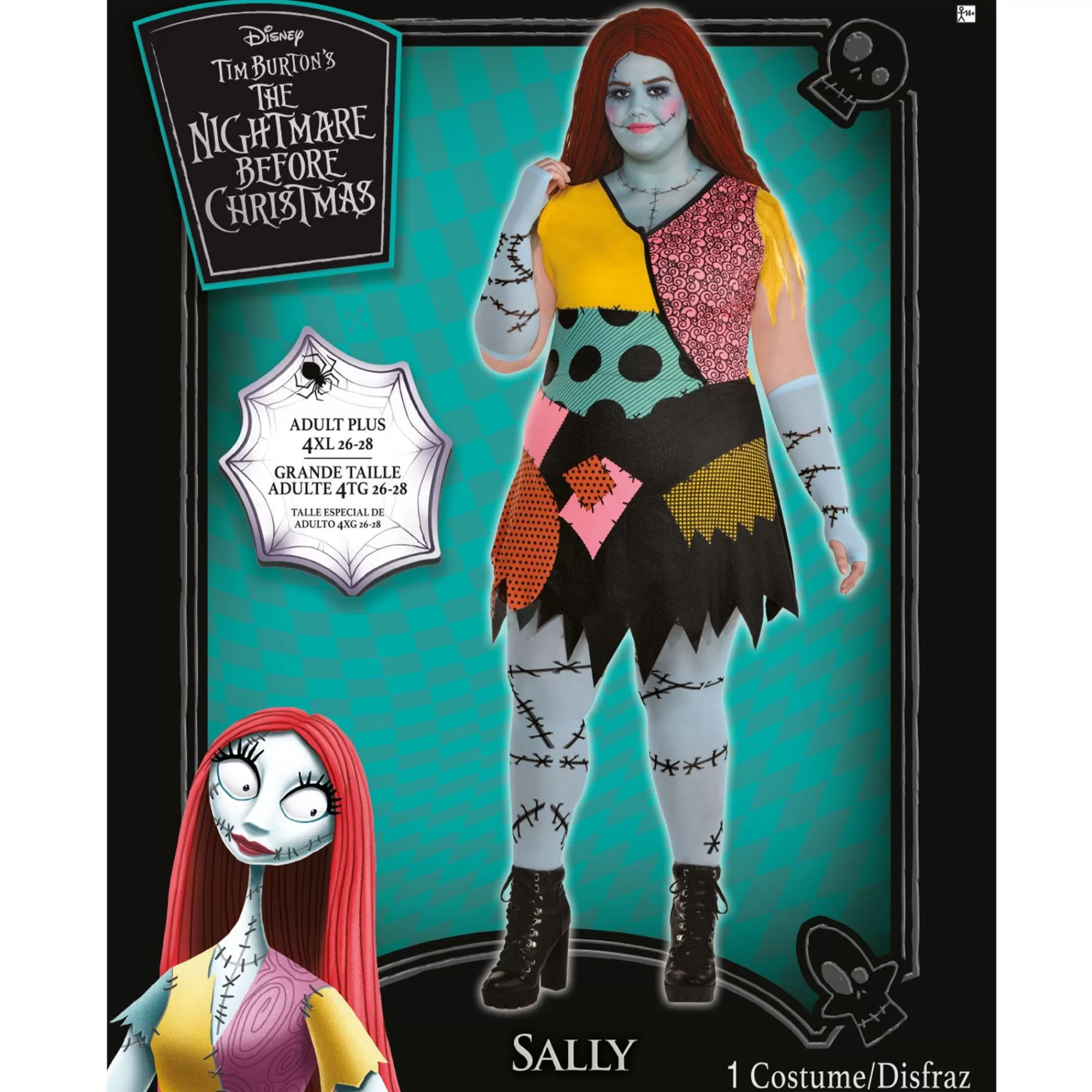 Party City Plus Size Costumes-Adult Sally Plus Size Deluxe Costume - Disney The Nightmare Before Christmas