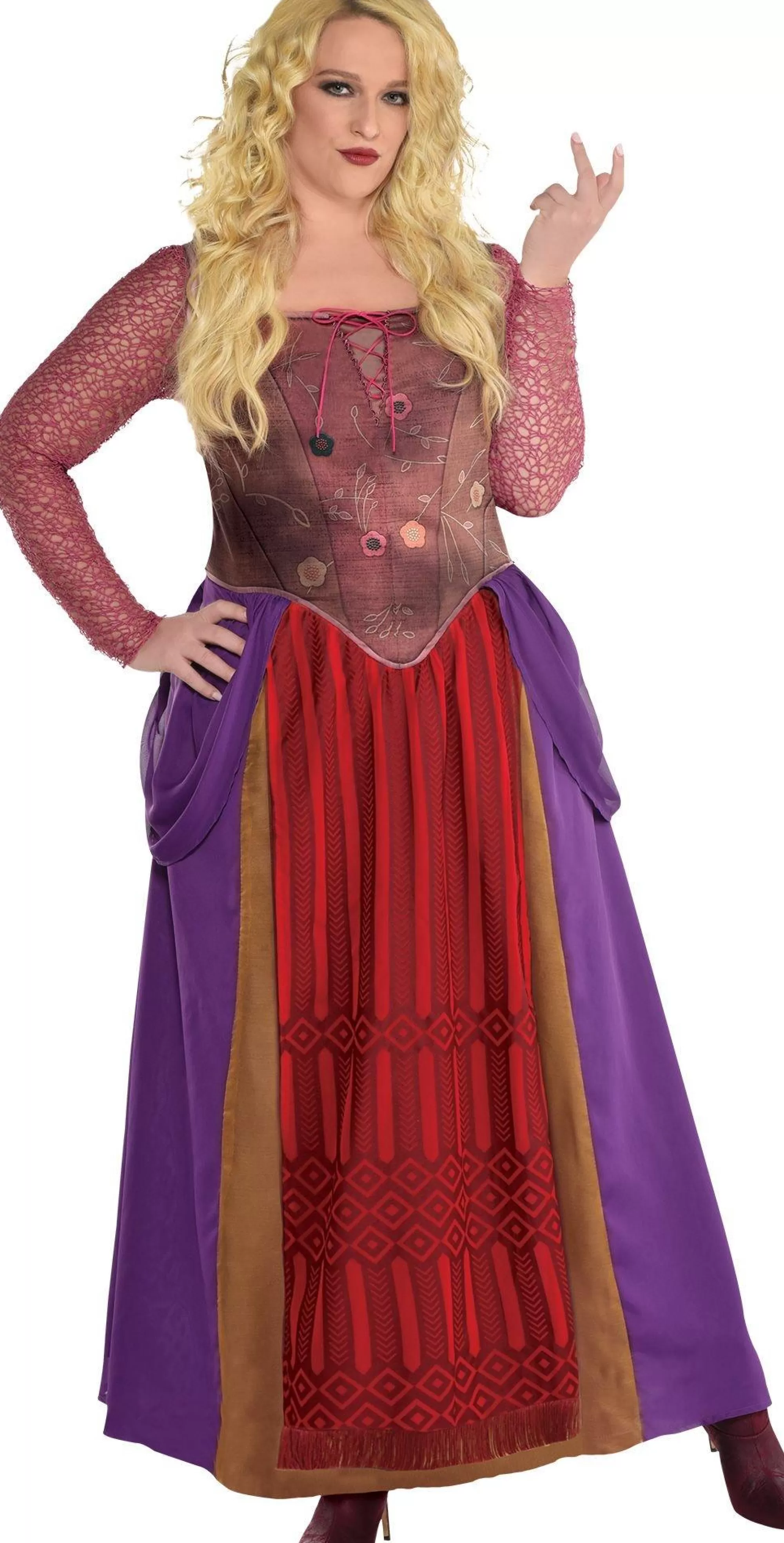 Party City Plus Size Costumes-Adult Sarah Sanderson Costume Plus Size - Disney Hocus Pocus