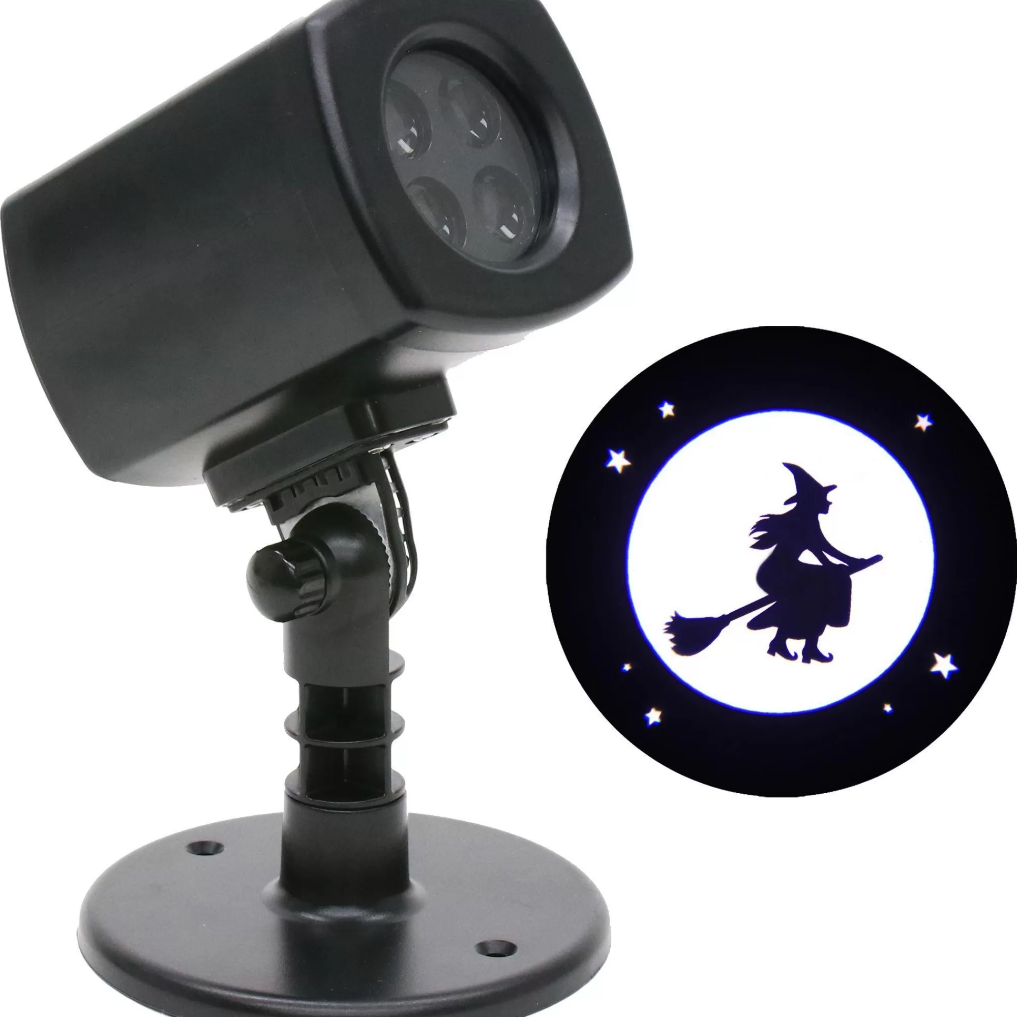 Party City Strobe Lights & Black Lights | Animated Witch Over Moon Motion Projector, 4In X 7In