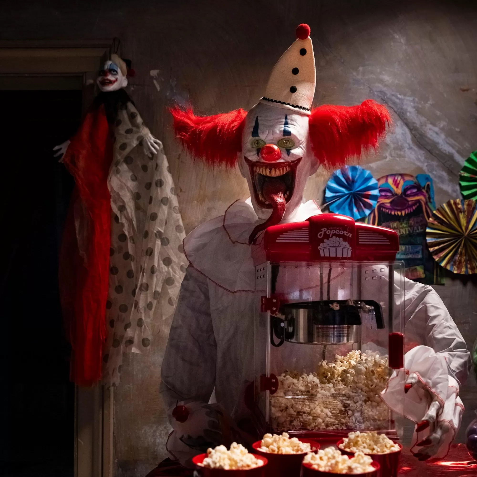 Party City Animatronics | Animatronic Light-Up Talking Ice Scream Clown Yard Stake, 7.5Ft - Halloween Decoration