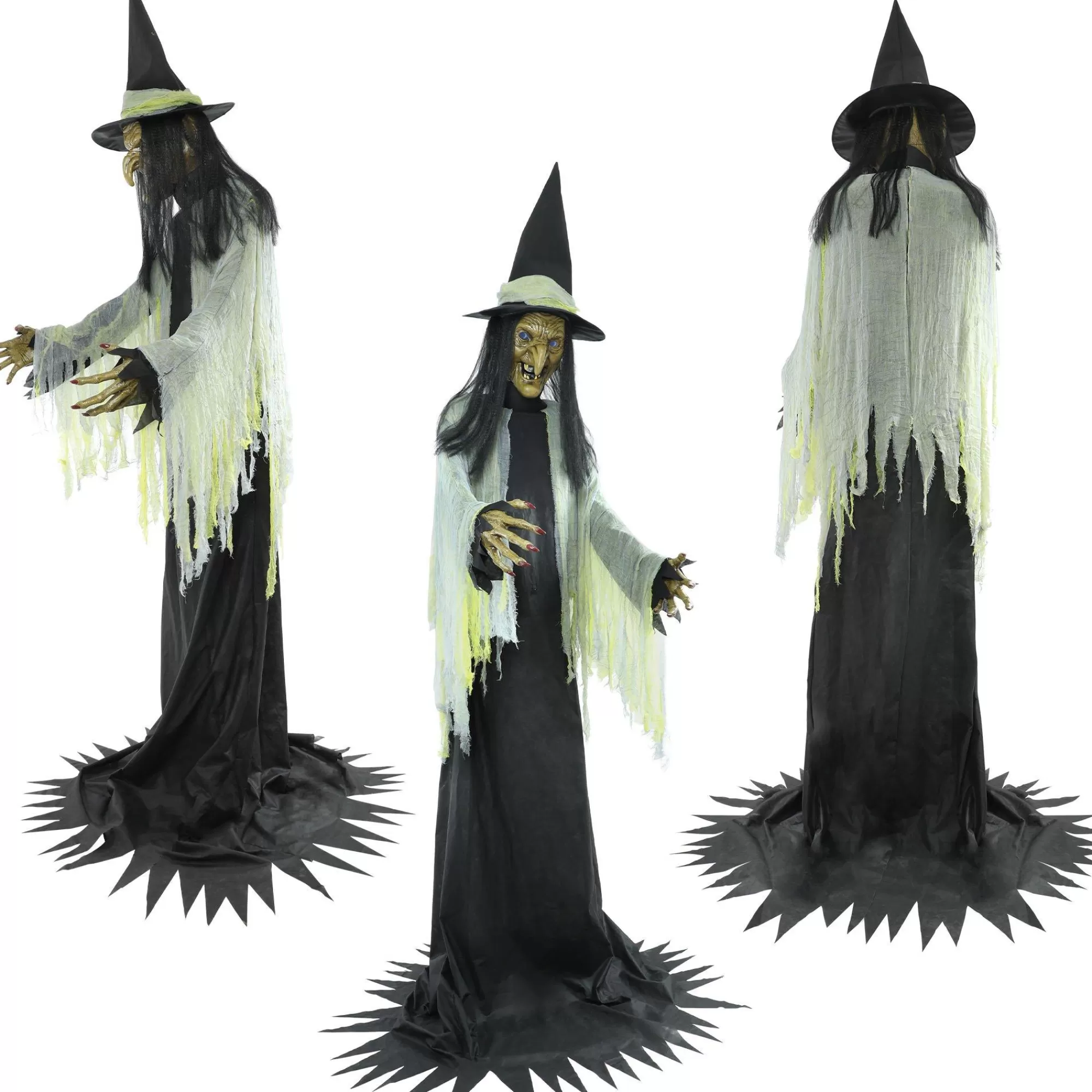 Party City Animatronics | Animatronic Light-Up Talking Towering Witch Halloween Decoration, 10Ft