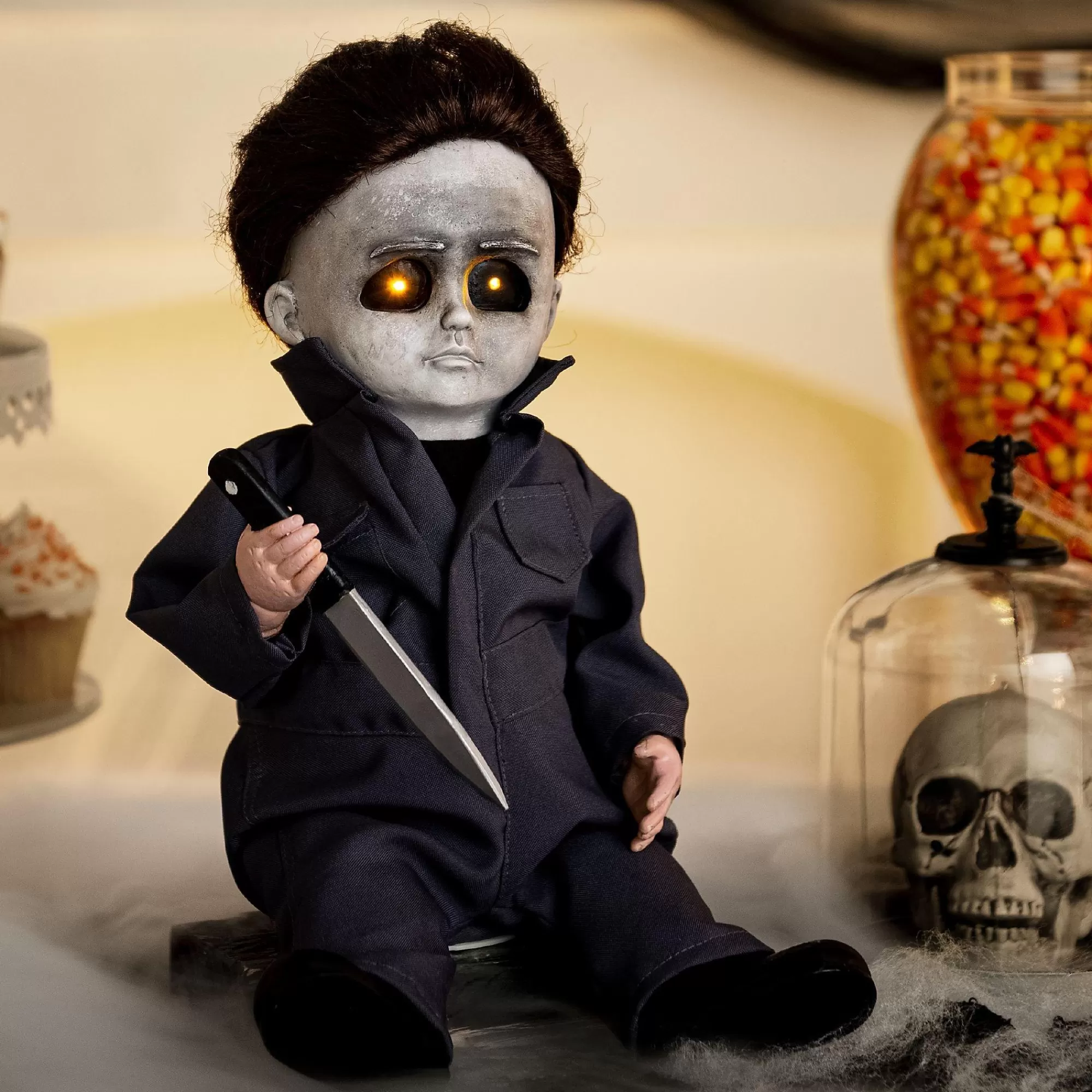 Party City Animatronics | Animatronic Michael Myers Doll Halloween Decoration, 9In X 11.8In - Halloween Ii