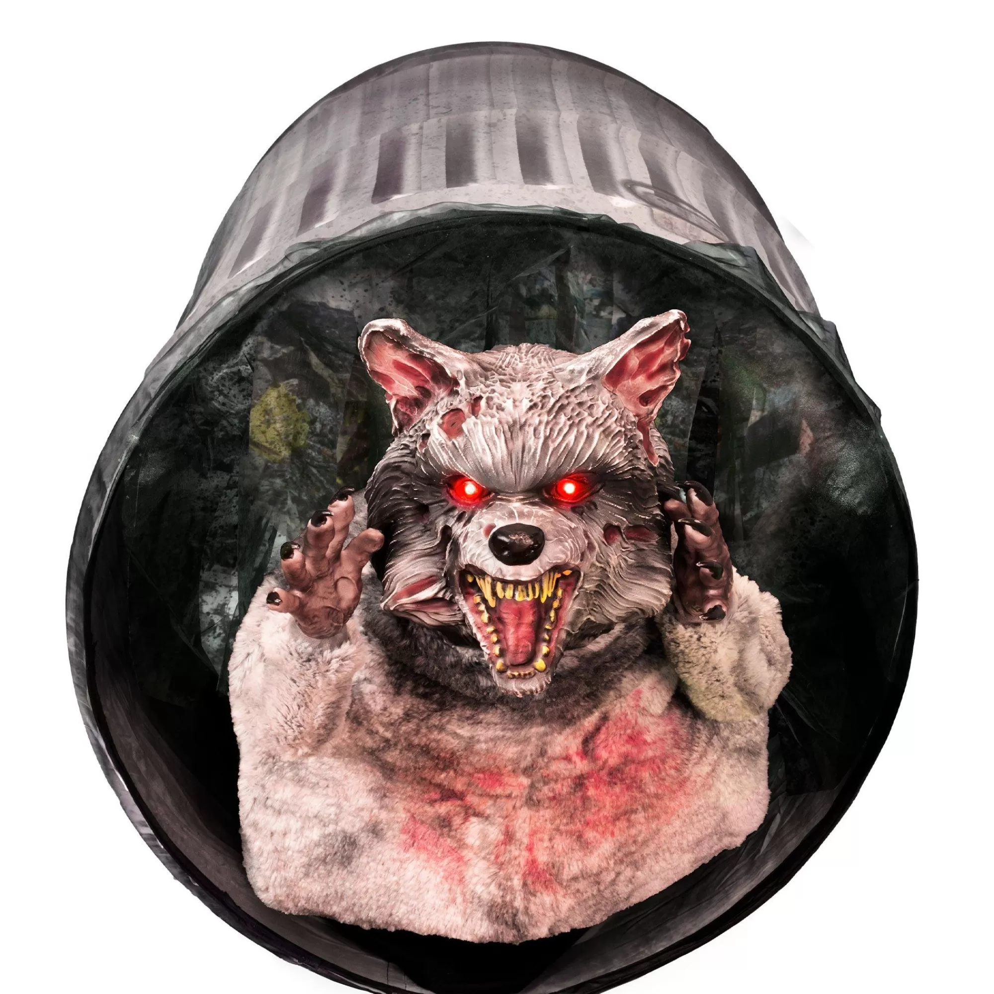 Party City Animatronics | Animatronic Zombie Raccoon Trashcan Pop-Out, 32In X 28In - Halloween Decoration