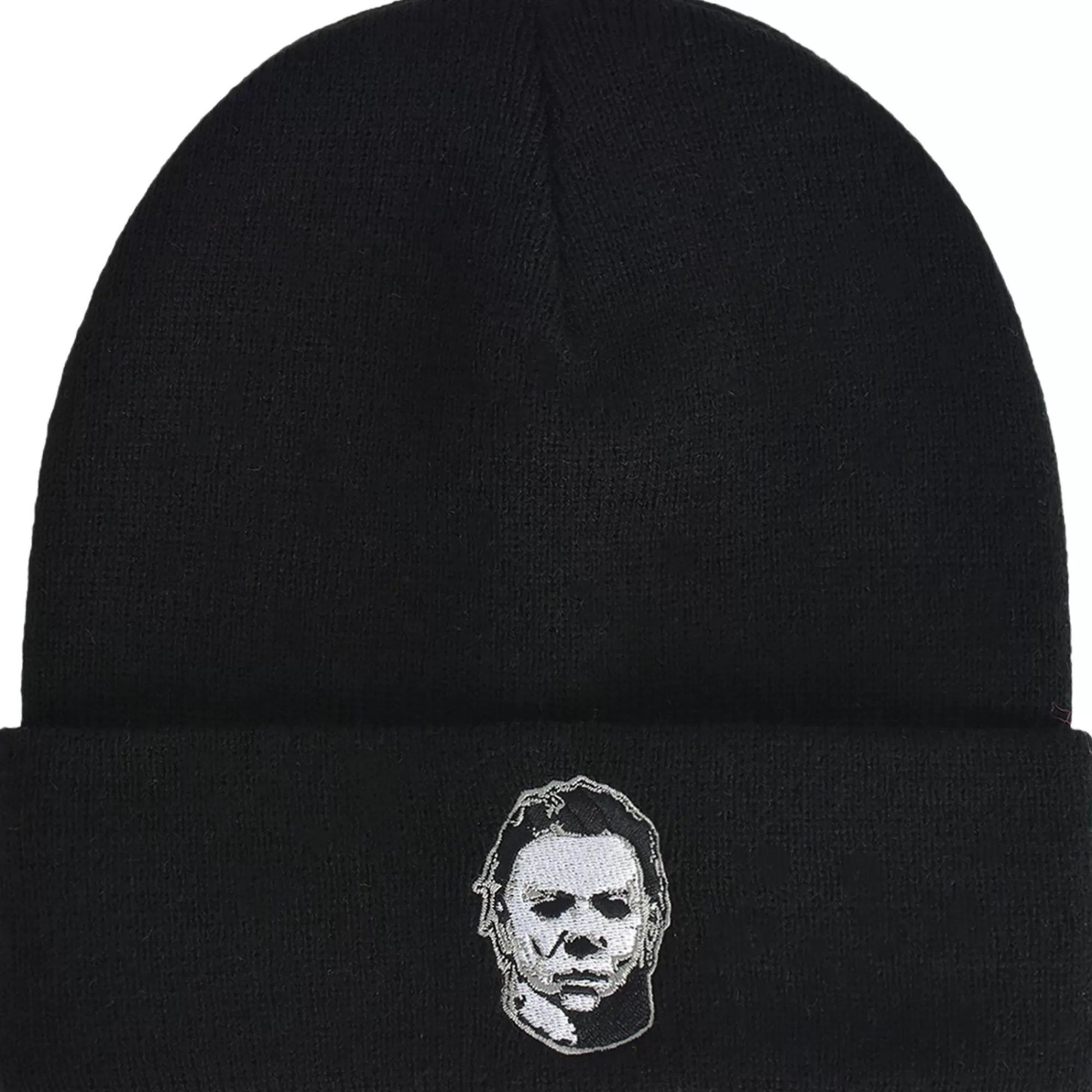 Party City Scary-Black Embroidered Michael Myers Mask Acrylic Knit Beanie - Halloween 2