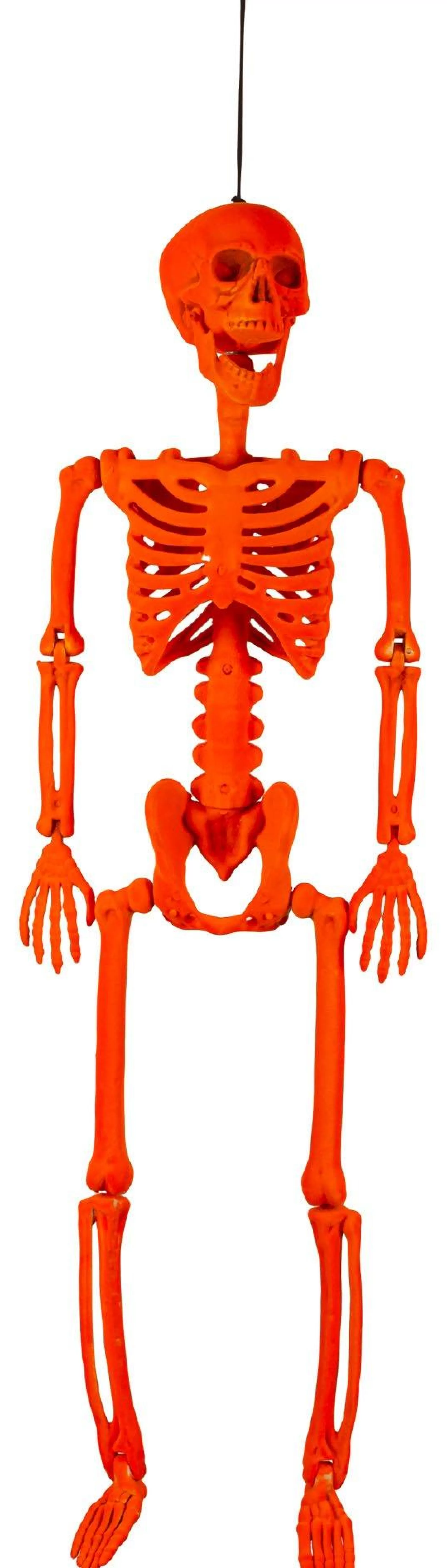 Party City Skeletons | Black Light Reactive Flocked Skeleton Hanging Decoration, 36In