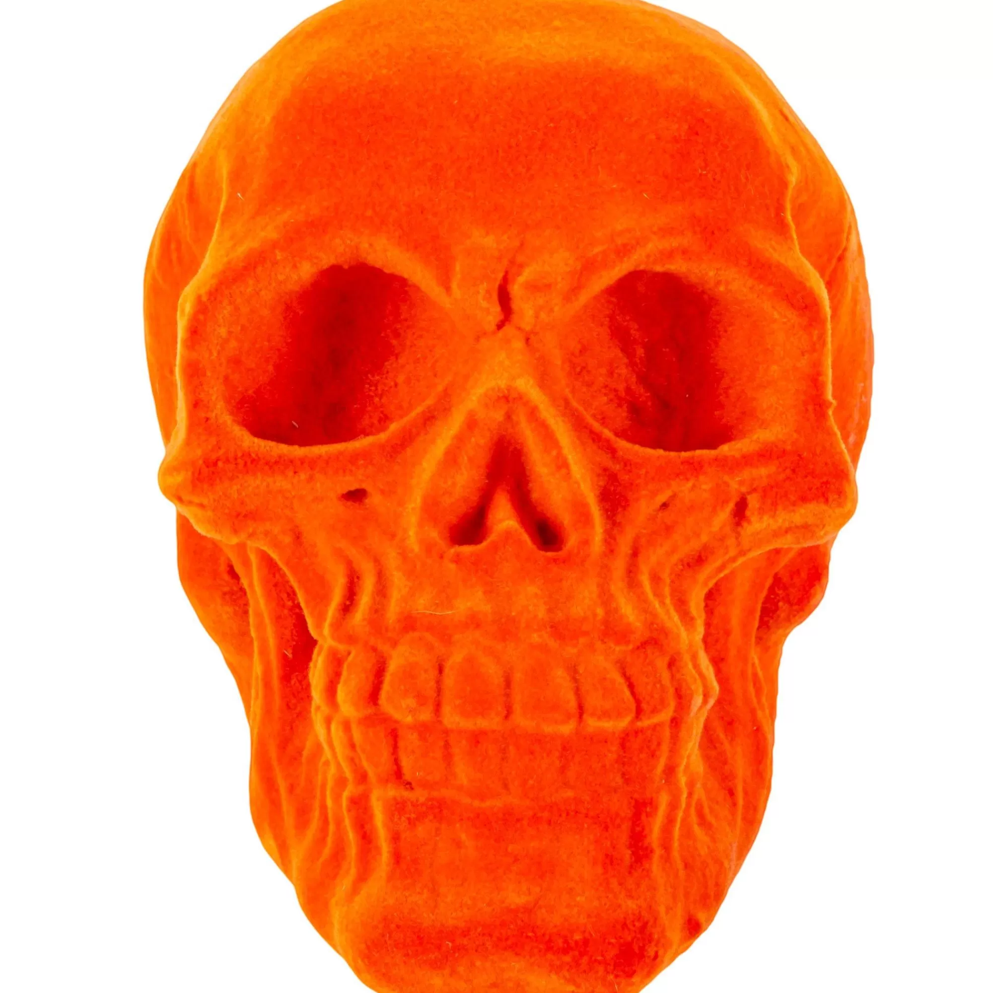 Party City Skeletons | Black Light Reactive Flocked Skull Decoration, 3.46In