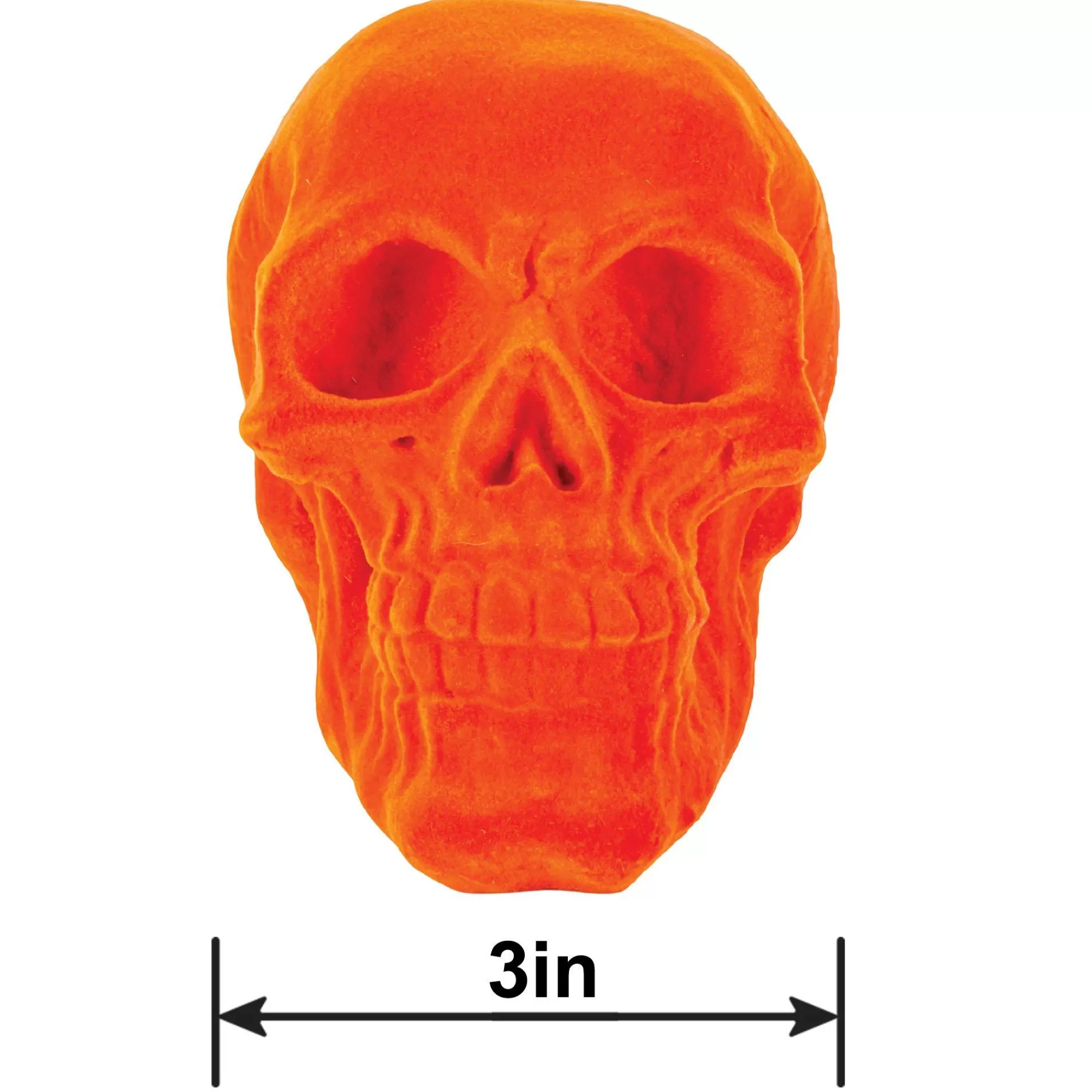 Party City Skeletons | Black Light Reactive Flocked Skull Decoration, 3.46In