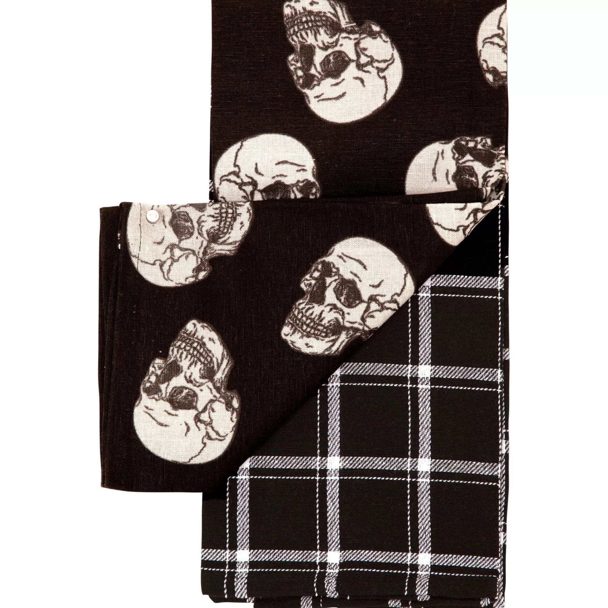 Party City Home Décor | Black Skulls & Plaid Fabric Kitchen Towels, 18In X 28In, 2Ct