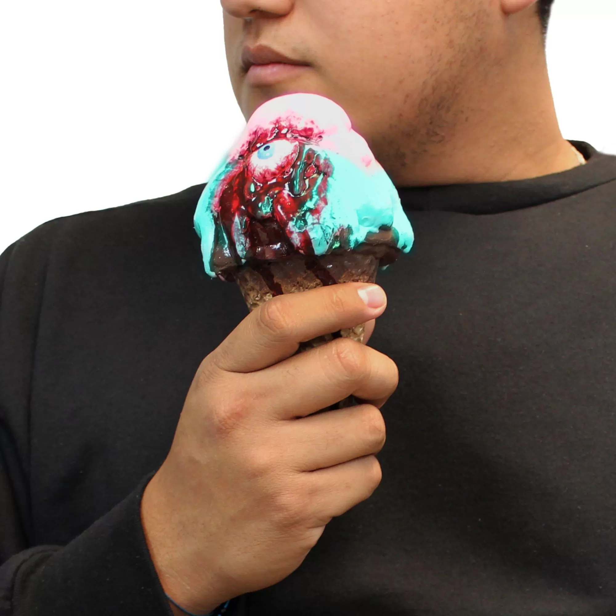 Party City Chop Shop | Bloody Peppermint Ice Cream Cone Latex Prop, 3.5In X 7In