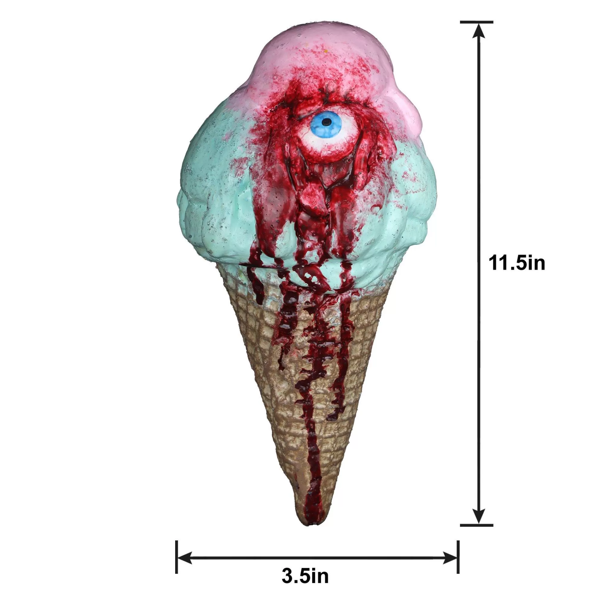 Party City Chop Shop | Bloody Peppermint Ice Cream Cone Latex Prop, 3.5In X 7In