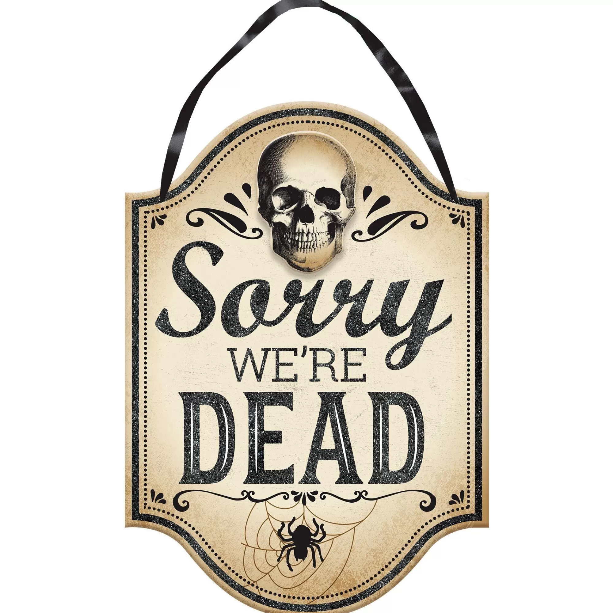 Party City Home Décor | Boneyard Sorry We'Re Dead Fiberboard Hanging Sign, 9.5In X 13.5In