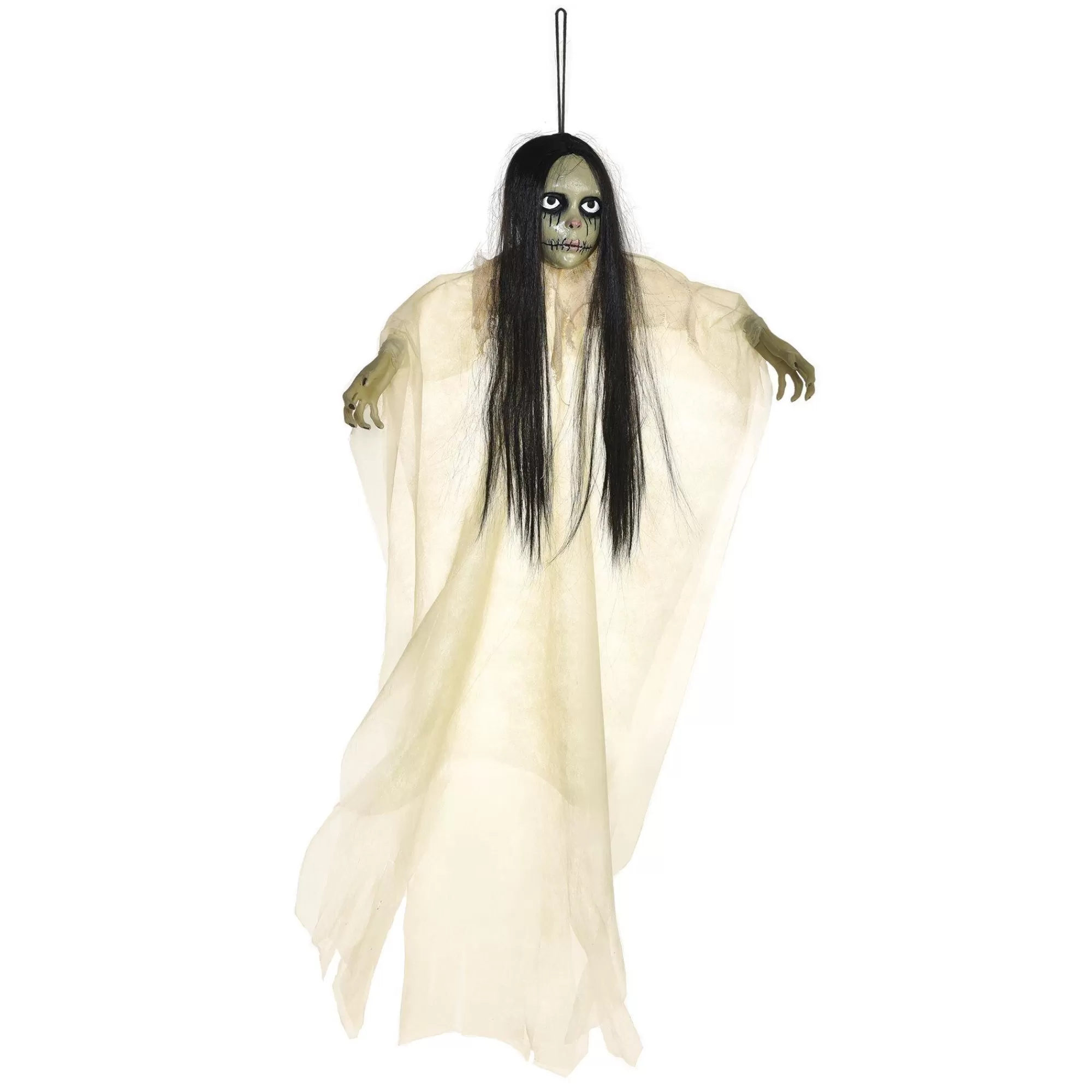 Party City Hanging Decorations | Creepy Zombie Girl Fabric & Plastic Hanging Decoration, 48In