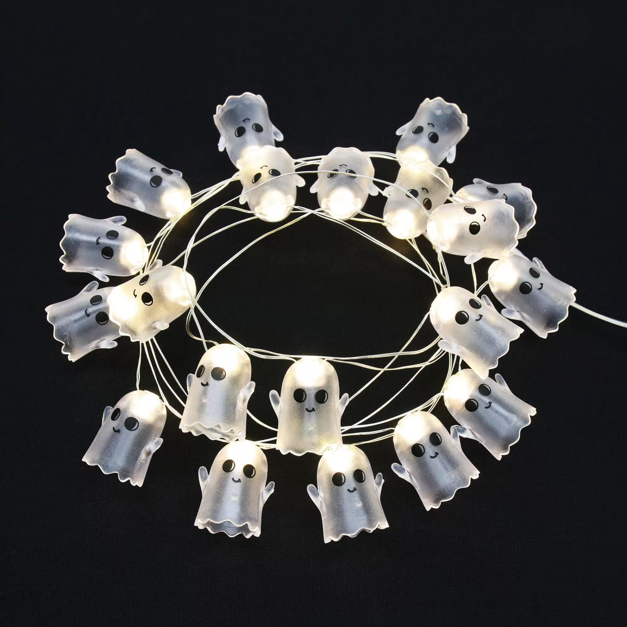 Party City Strobe Lights & Black Lights | Friendly Ghost Halloween Led Plastic String Lights, 20 Bulbs, 6.3Ft