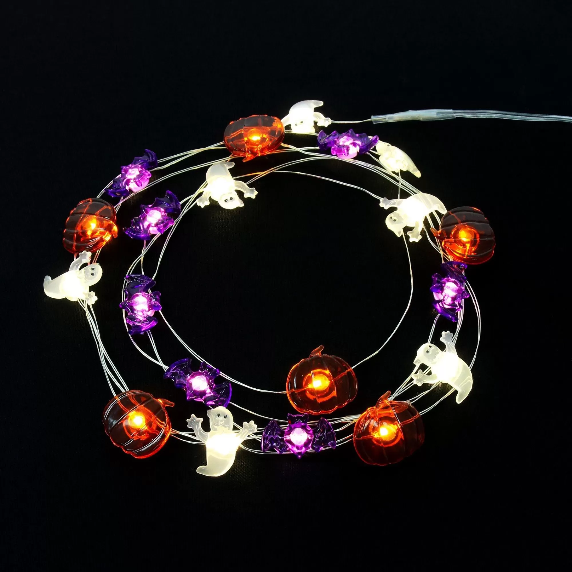 Party City Strobe Lights & Black Lights | Ghost, Bat & Pumpkin Halloween Led Plastic String Lights, 20 Bulbs, 6.3Ft