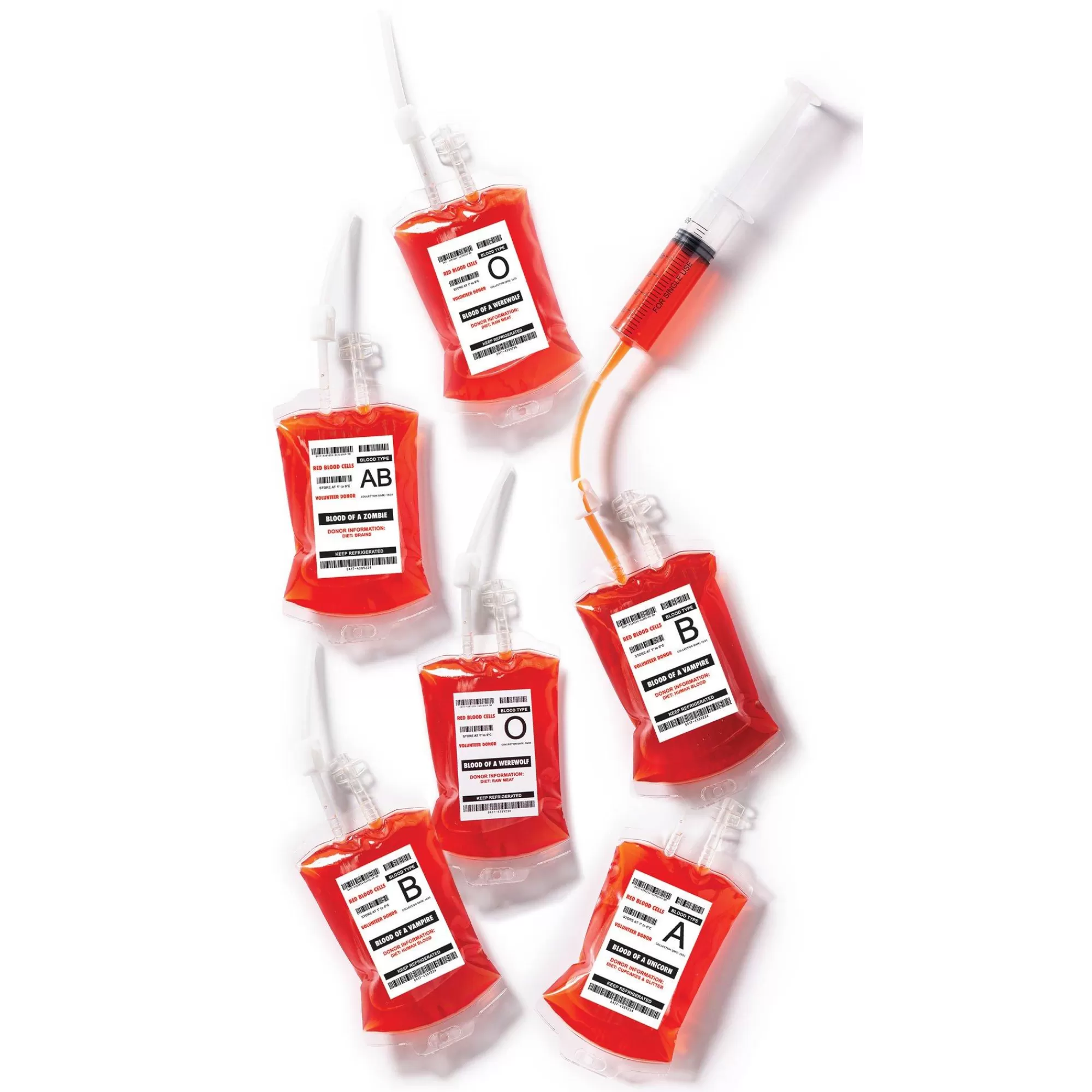Party City Get Axed | Horror Monster Blood Bag Drink Pouches, 10Oz, 10Ct