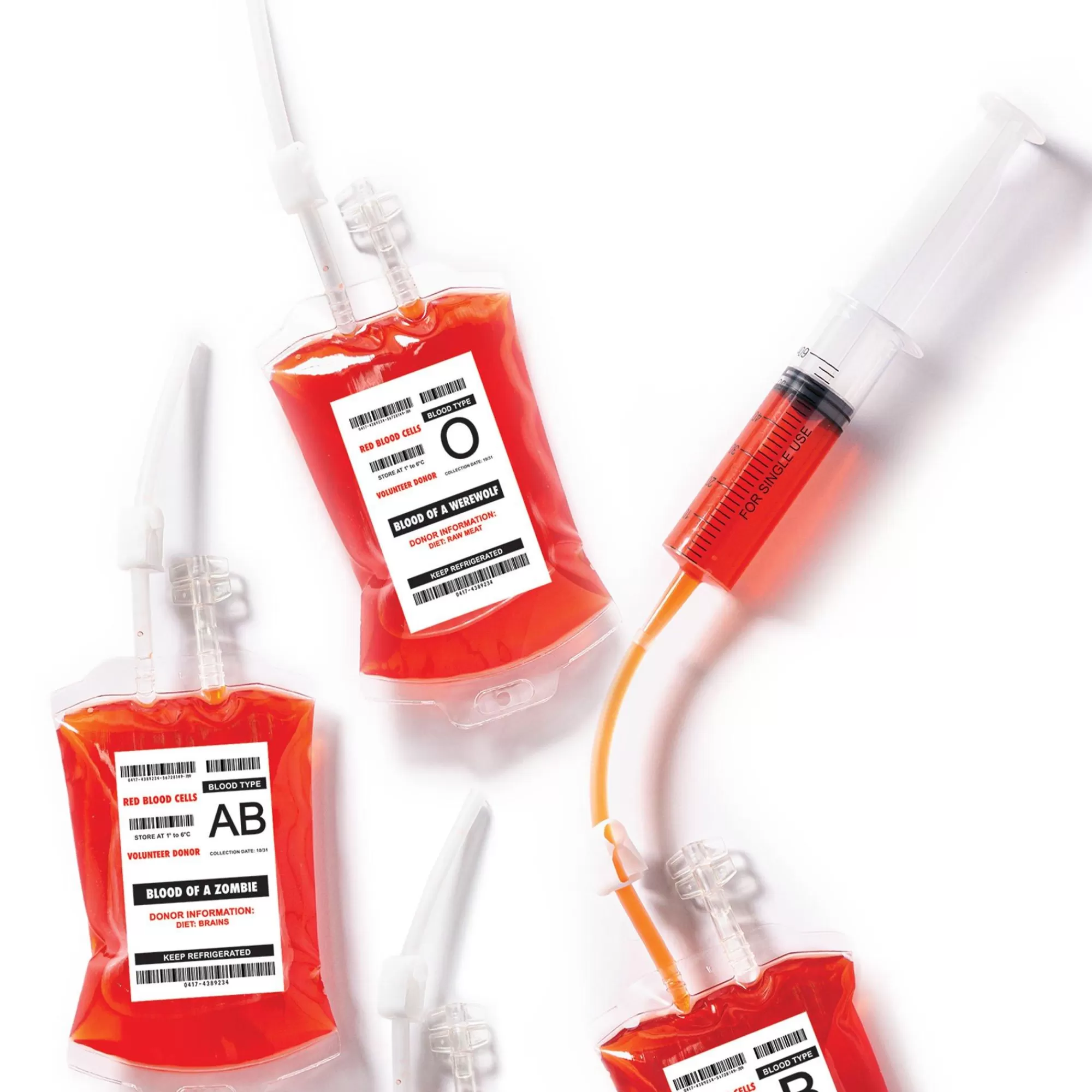 Party City Get Axed | Horror Monster Blood Bag Drink Pouches, 10Oz, 10Ct