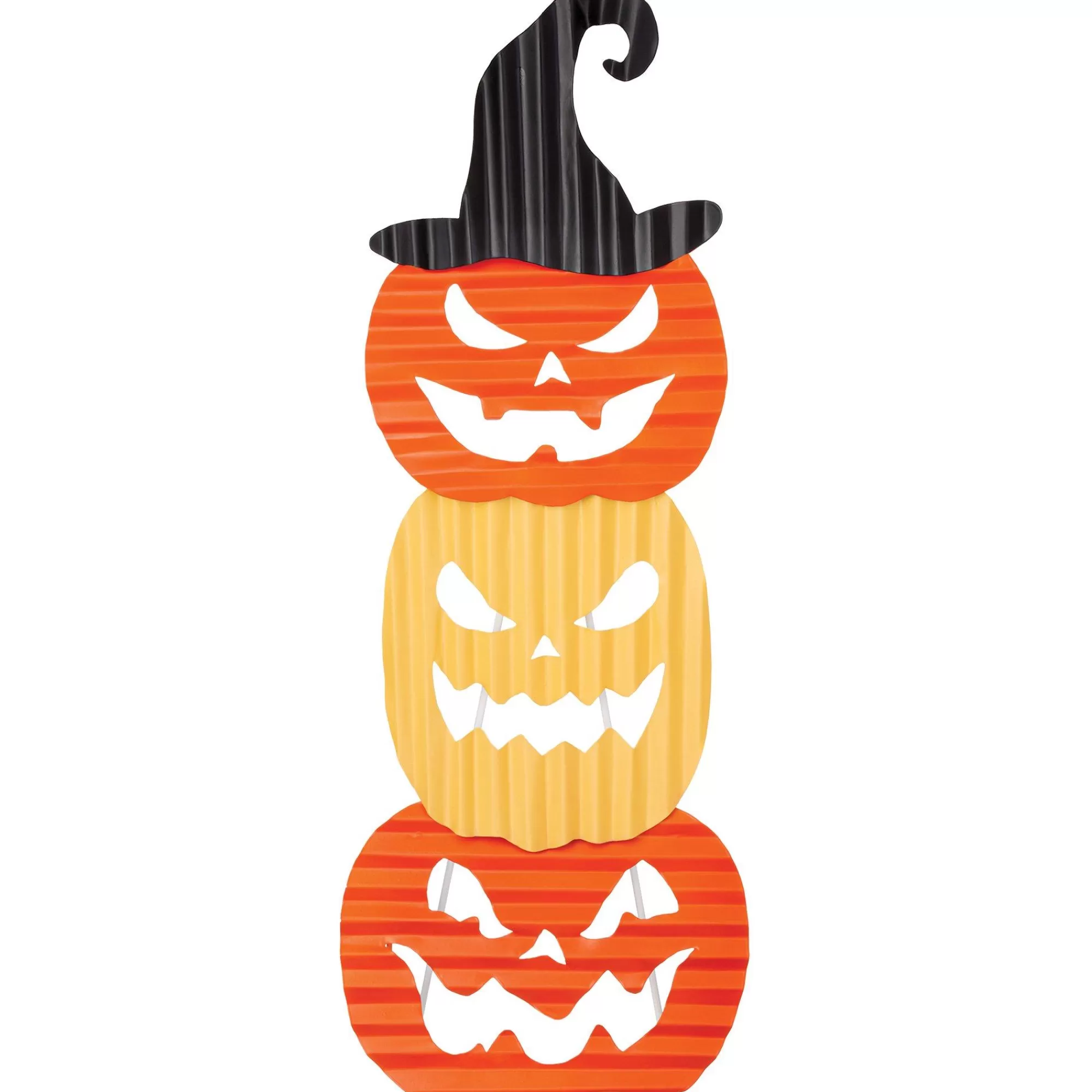 Party City Home Décor | Jack-O'-Lantern Corrugated Metal Stacked Sign, 9.8In X 28In