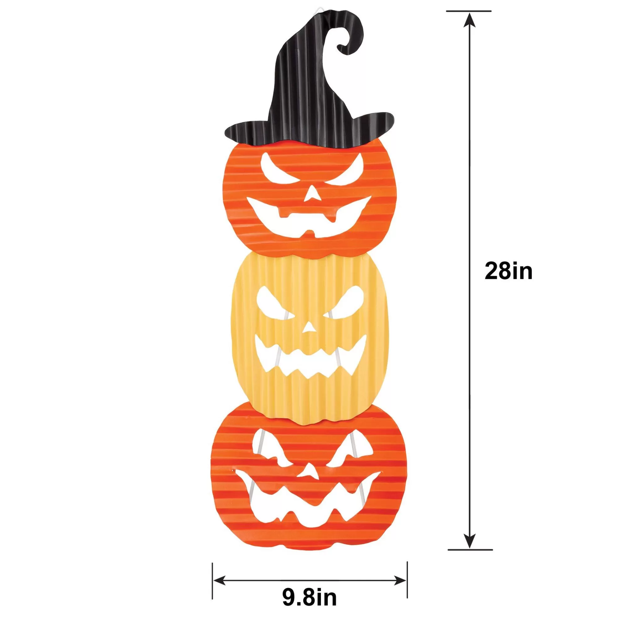 Party City Home Décor | Jack-O'-Lantern Corrugated Metal Stacked Sign, 9.8In X 28In