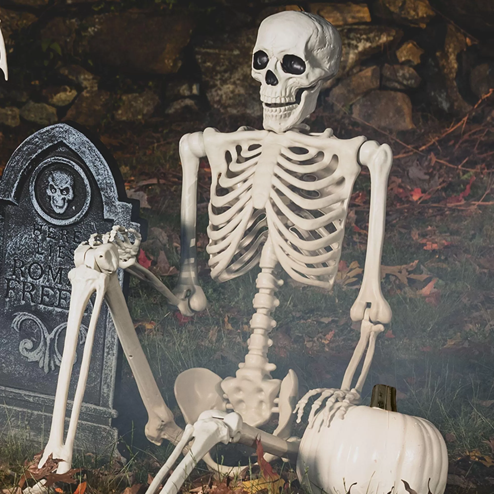 Party City Skeletons | Life-Size Poseable Skeleton, 5Ft - Halloween Decoration