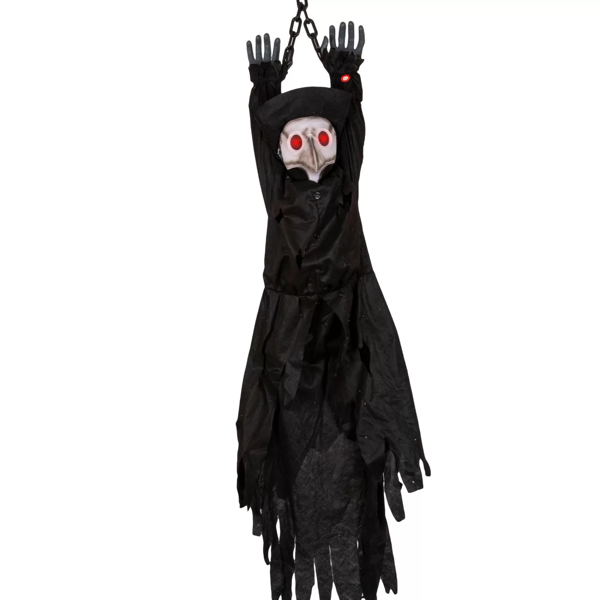 Party City Door Décor & Signs | Light-Up Animated Plague Doctor Plastic & Fabric Hanging Decoration With Sounds, 53In