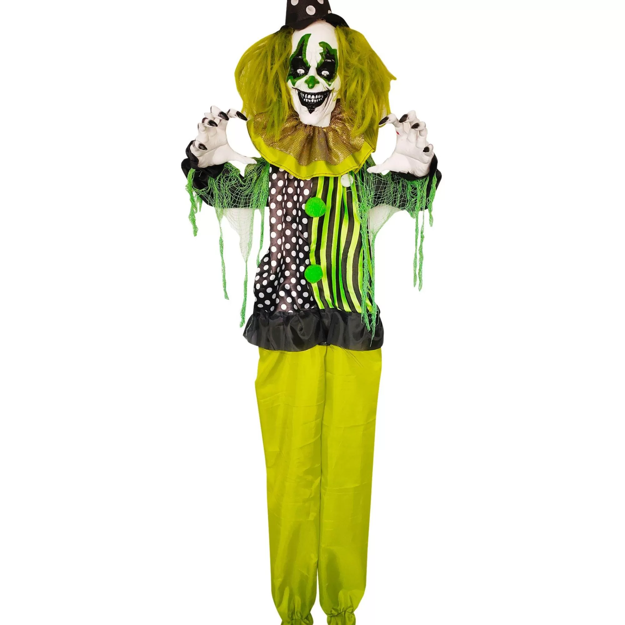 Party City Hanging Decorations | Light-Up Animated Shaking Horror Clown Fabric & Plastic Hanging Decoration, 34.6In X 53.1In
