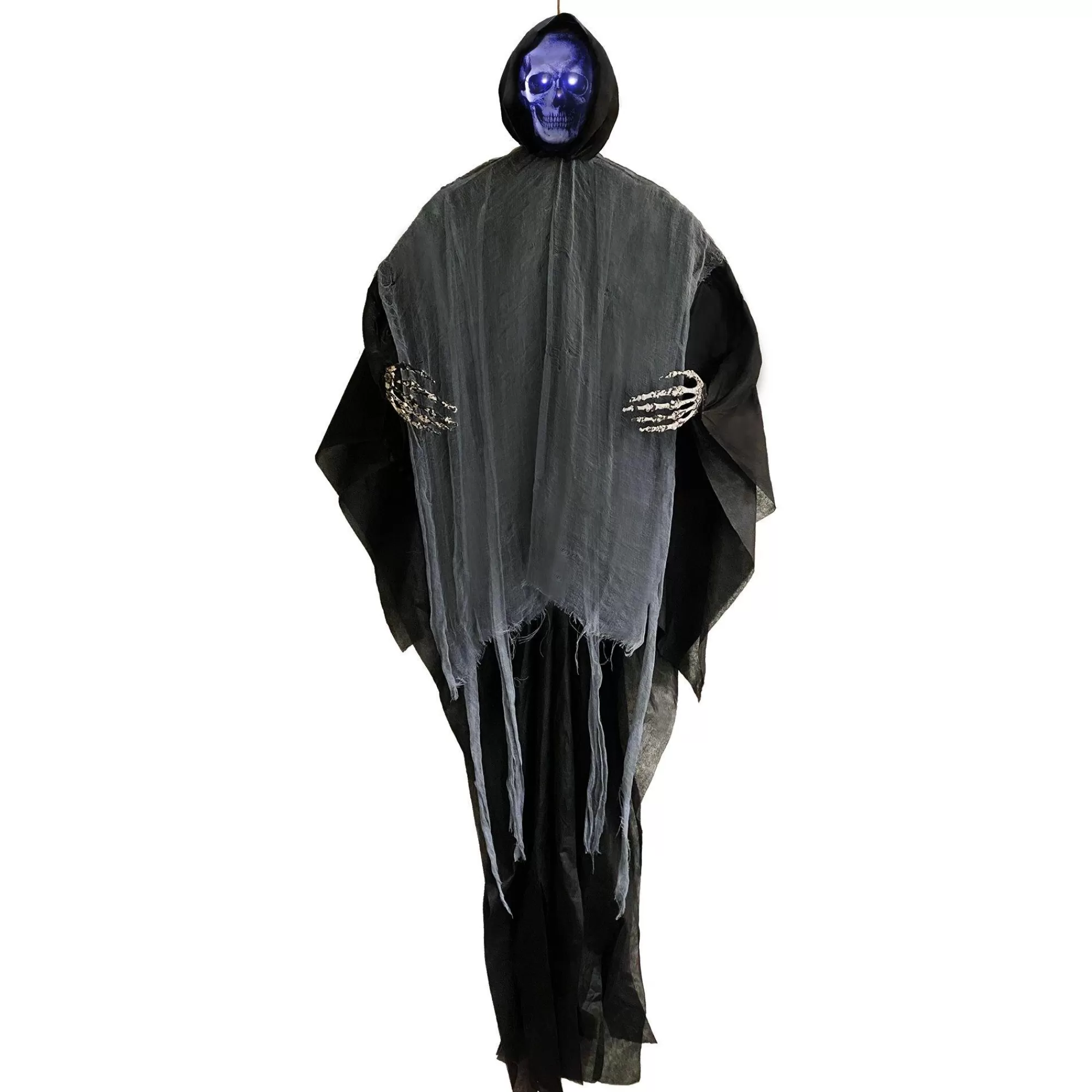 Party City Hanging Decorations | Light-Up Grim Reaper Projection Face Fabric & Plastic Hanging Decoration, 6Ft
