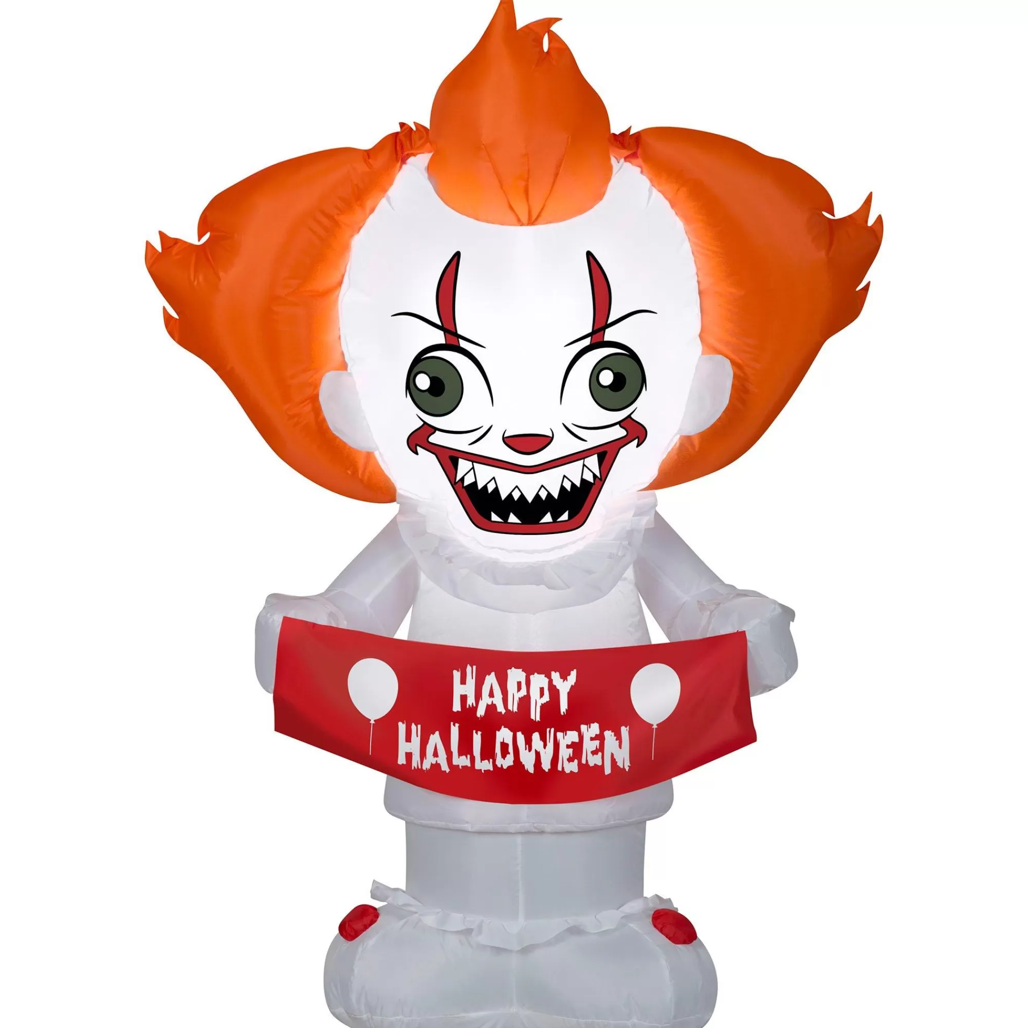 Party City Inflatables & Blow-Ups | Light-Up Halloween Pennywise Inflatable Yard Decoration, 4Ft - It