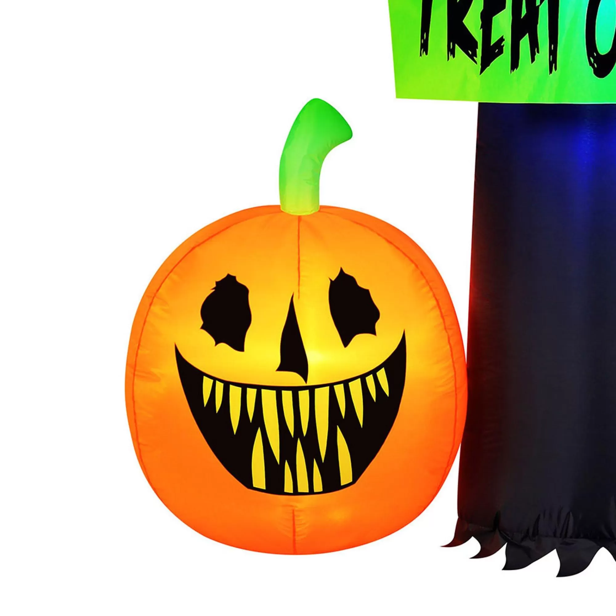 Party City Inflatables & Blow-Ups | Light-Up Halloween Reaper & Jack-O'-Lantern Inflatable Yard Decoration, 5.5Ft