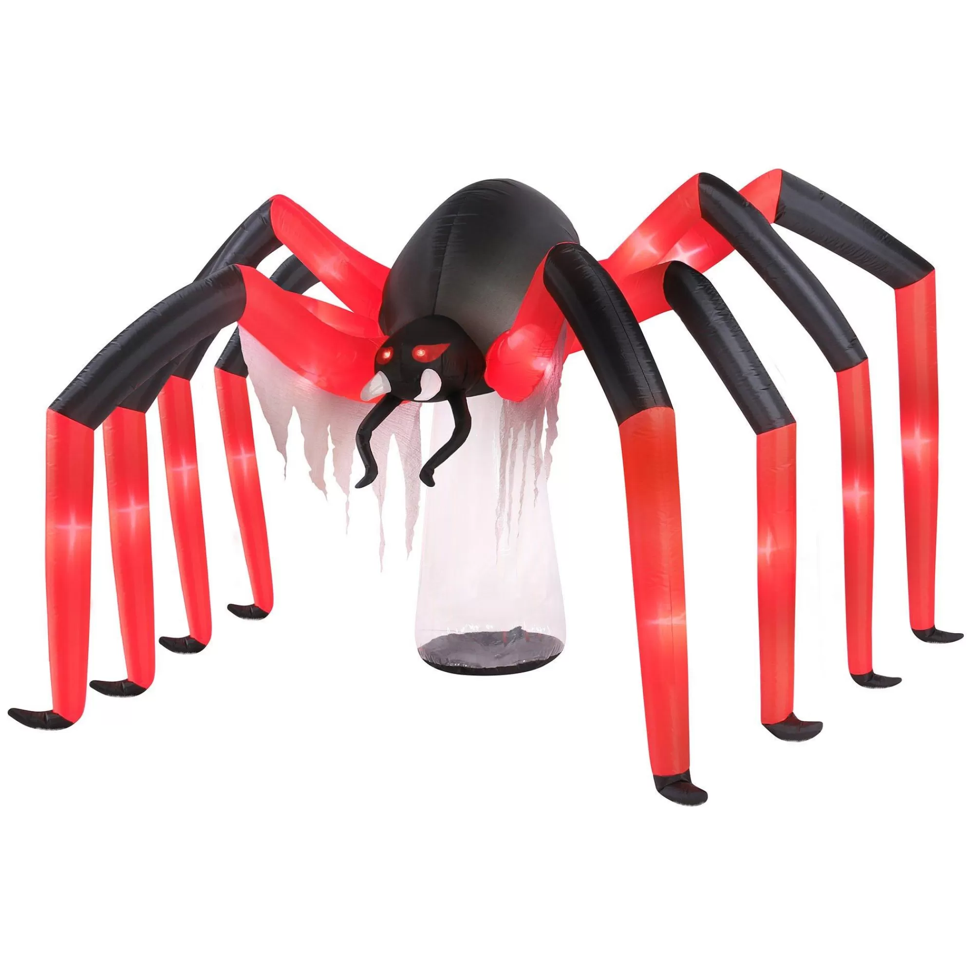 Party City Inflatables & Blow-Ups | Light-Up Red & Black Giant Spider Inflatable Yard Decoration, 9Ft X 6Ft