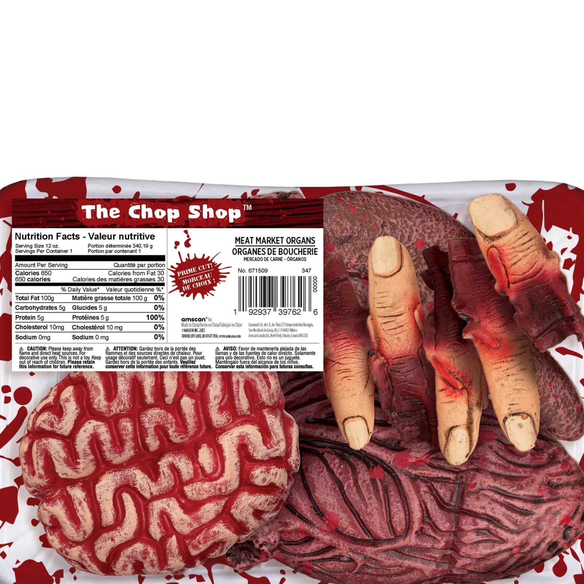 Party City Get Axed | Meat Market Plastic Organs, 12In X 8In - Get Axed