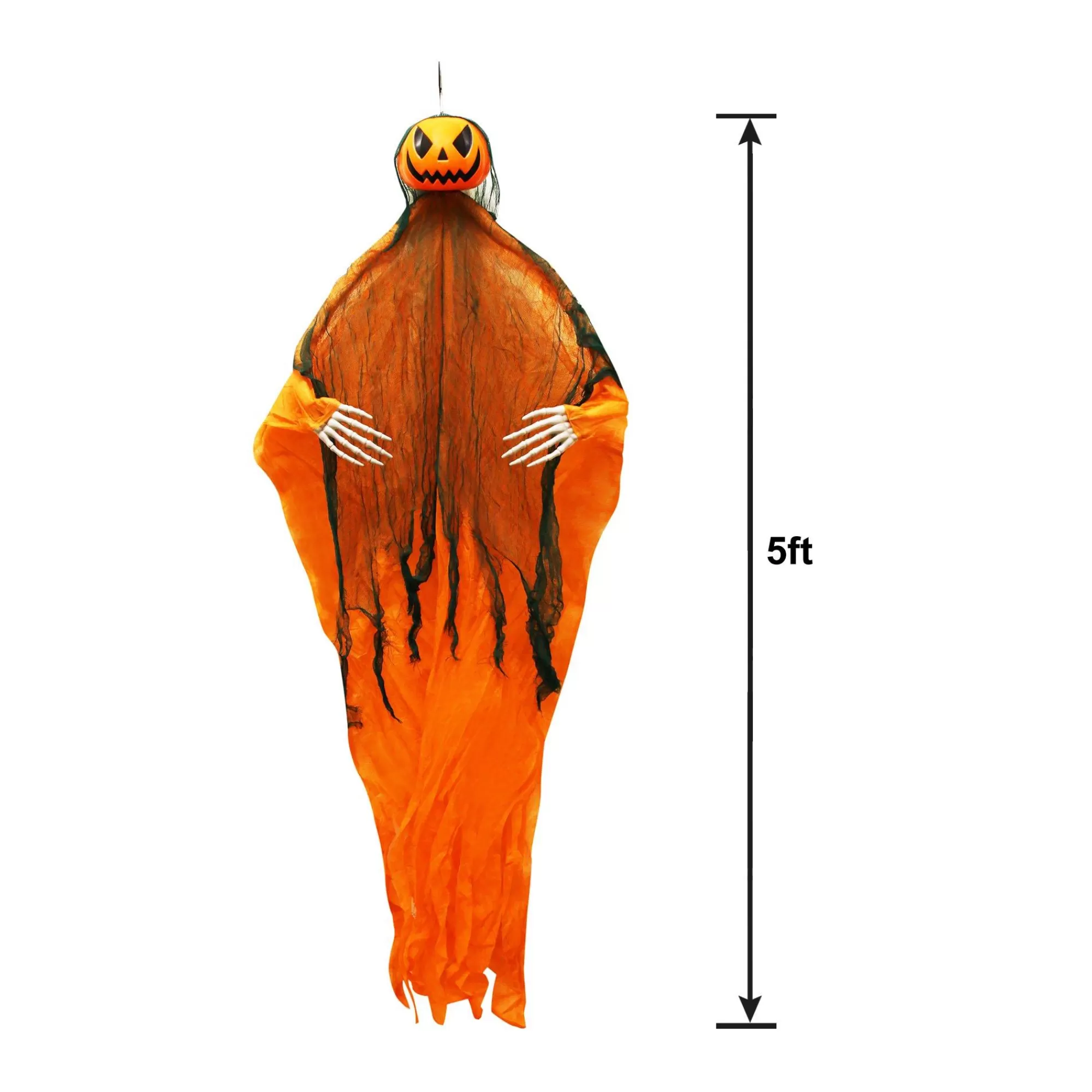 Party City Hanging Decorations | Pumpkin Reaper Fabric & Plastic Hanging Decoration, 5Ft