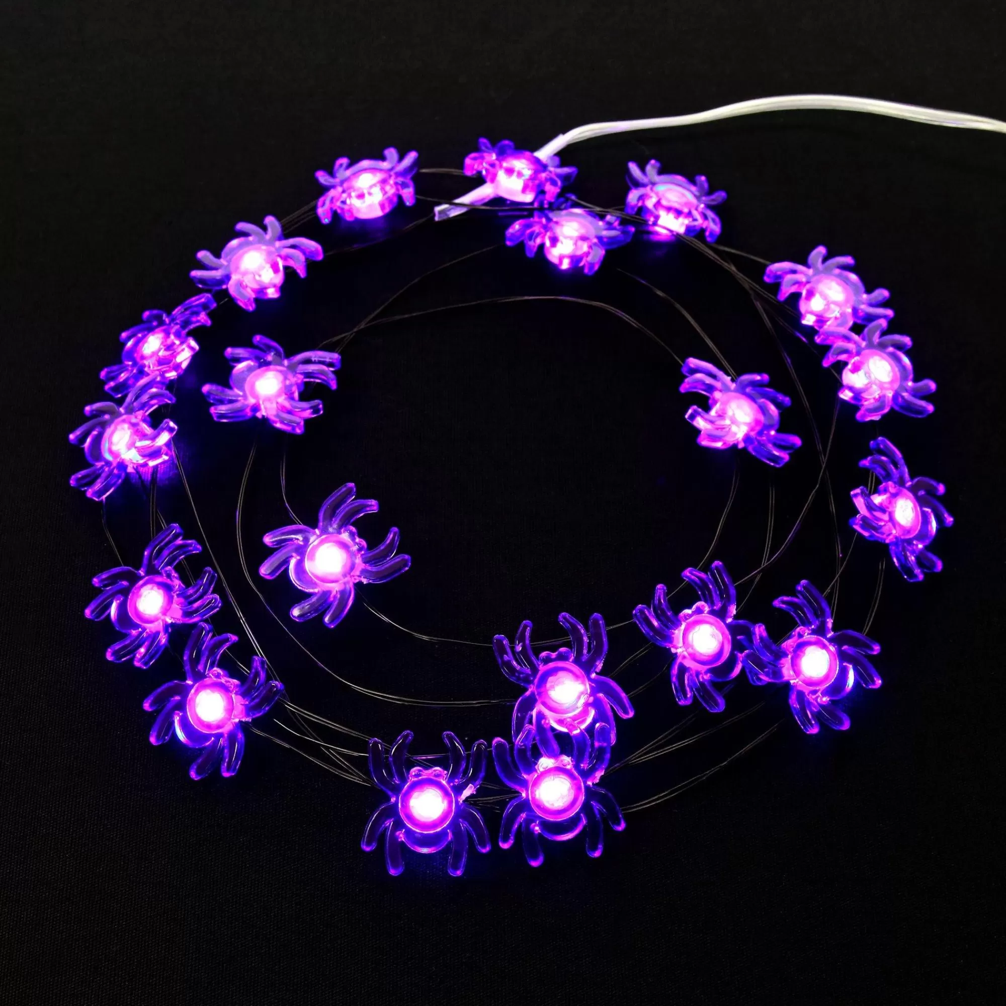 Party City Spiders & Webbing | Purple Spider Halloween Led Plastic String Lights, 20 Bulbs, 6.3Ft