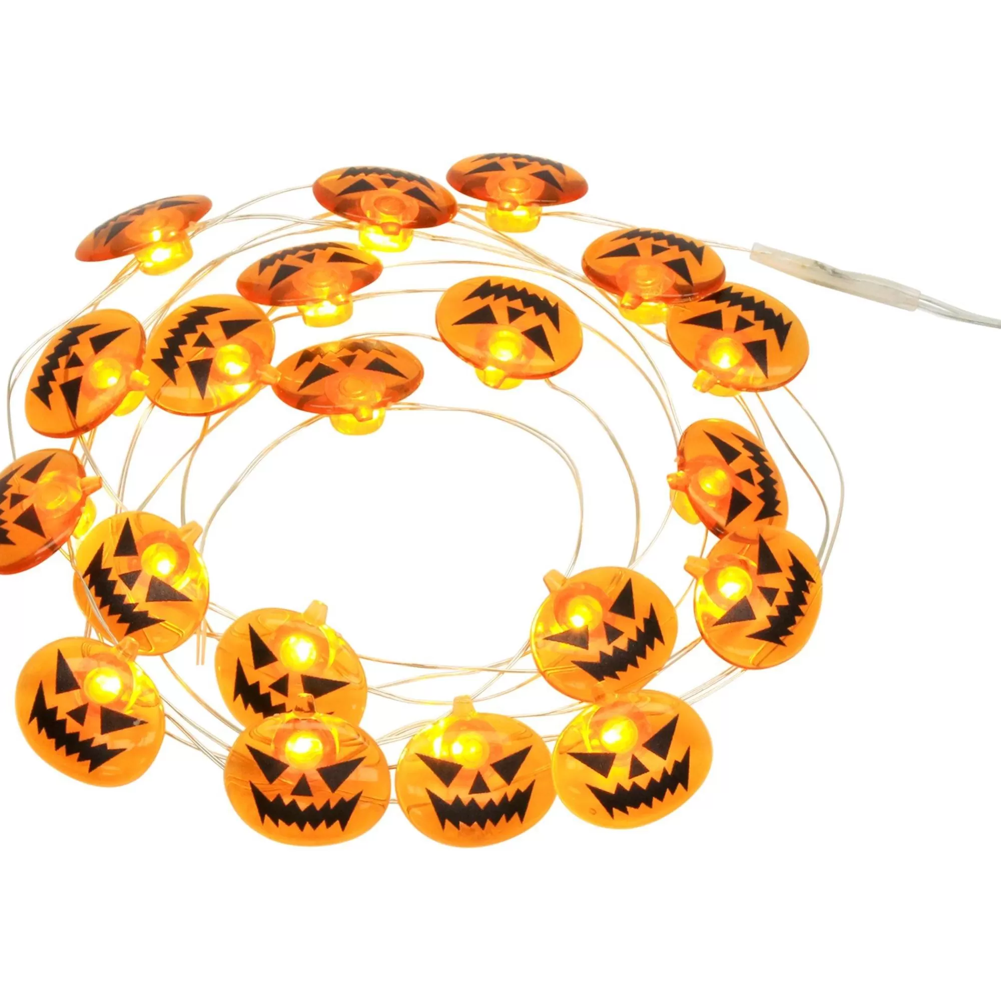 Party City Strobe Lights & Black Lights | Spooky Jack-O'-Lantern Halloween Led Plastic String Lights, 20 Bulbs, 6.3Ft