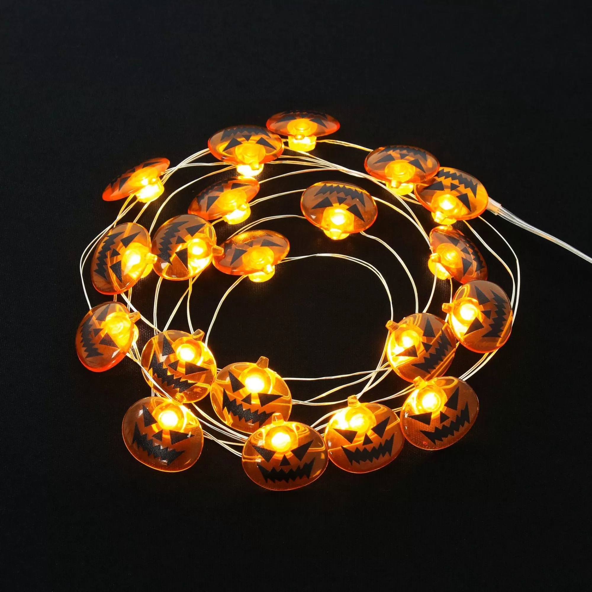 Party City Strobe Lights & Black Lights | Spooky Jack-O'-Lantern Halloween Led Plastic String Lights, 20 Bulbs, 6.3Ft