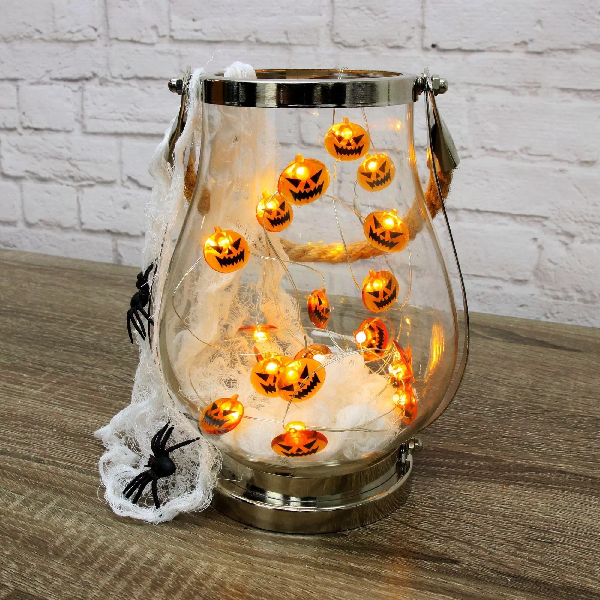 Party City Strobe Lights & Black Lights | Spooky Jack-O'-Lantern Halloween Led Plastic String Lights, 20 Bulbs, 6.3Ft