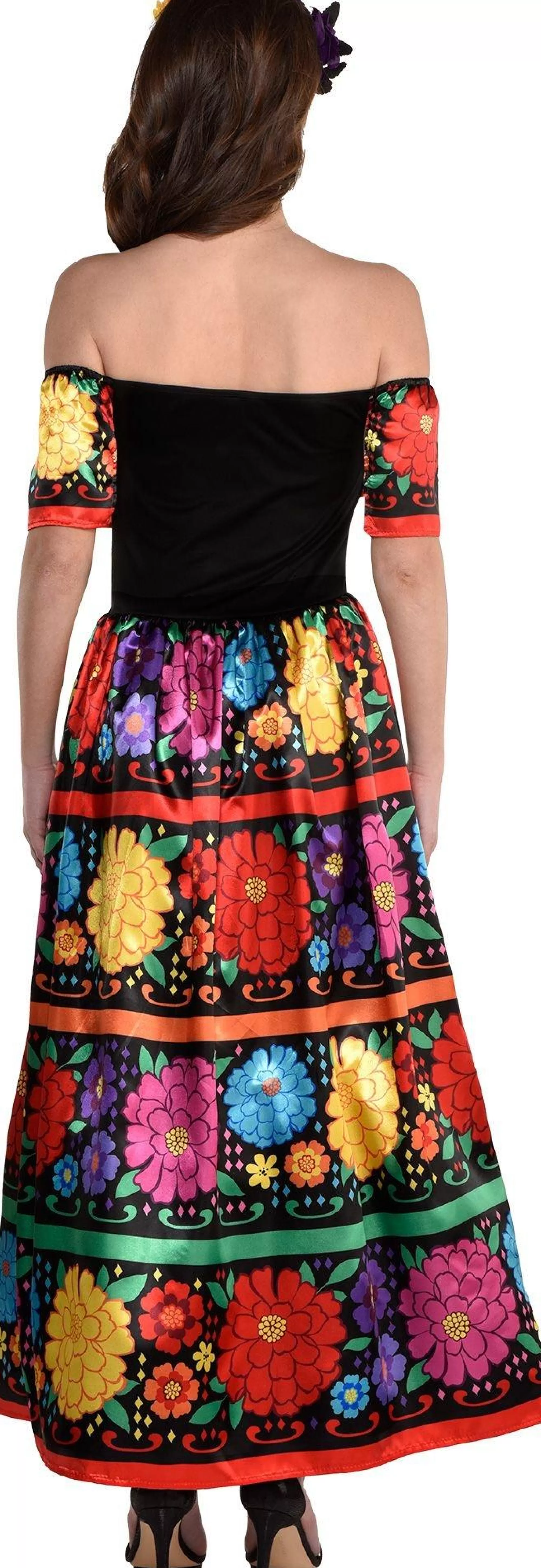 Party City Scary-Sugar Skull Beauty Costume For Adults - Day Of The Dead