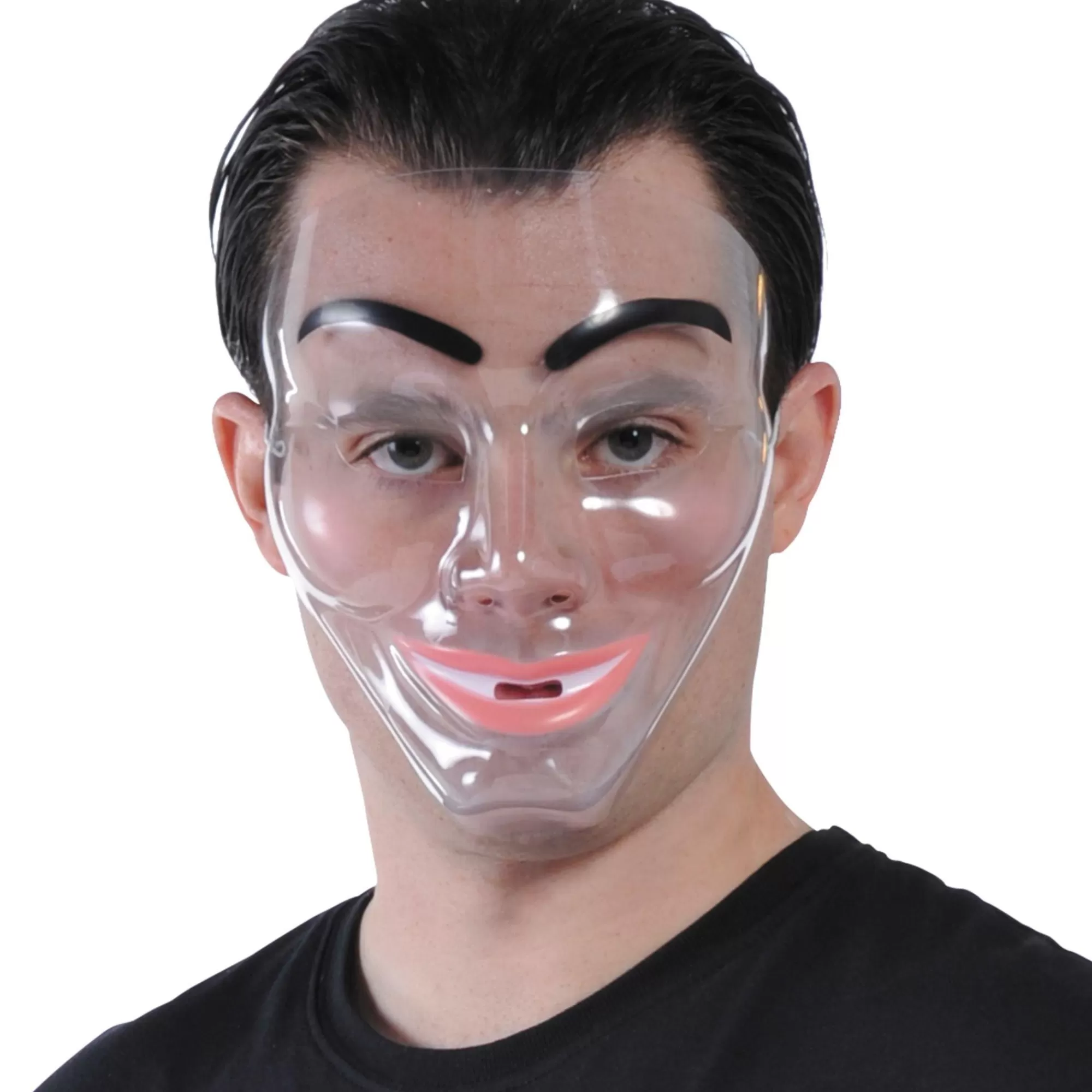 Party City Scary-Transparent Disguise Mask, 1Ct - Doll Eyes, Grin, Makeup Or Mustache