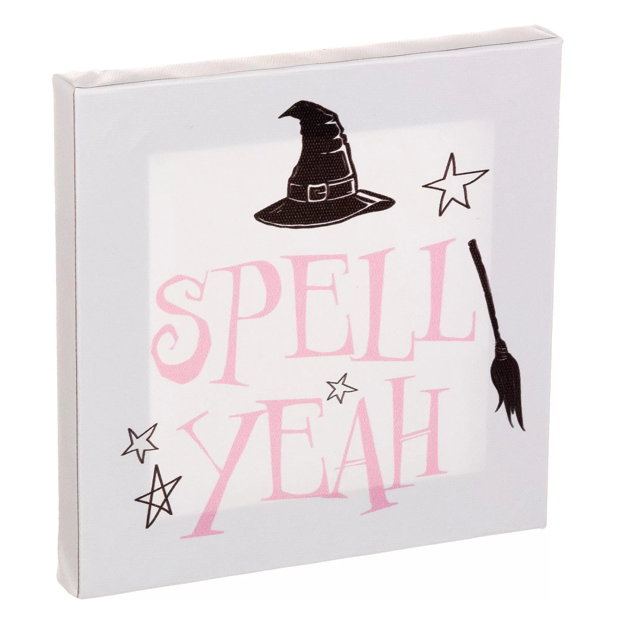 Party City Home Décor | Witch Spell Yeah Halloween Wood & Canvas Sign, 5In X 5In